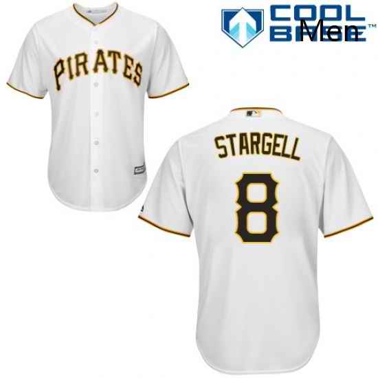 Mens Majestic Pittsburgh Pirates 8 Willie Stargell Replica White Home Cool Base MLB Jersey